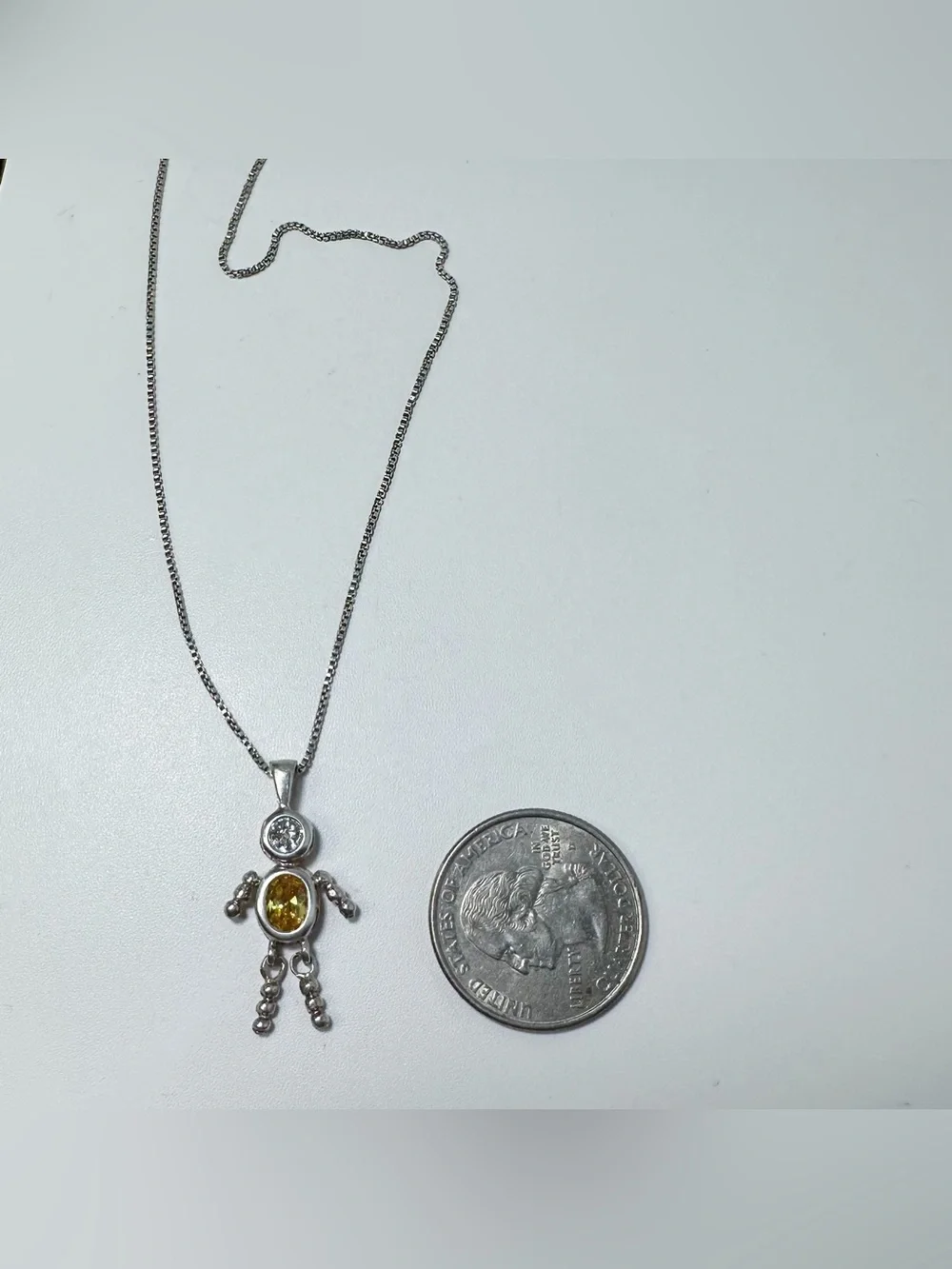 925 Sterling Silver November Birthstone Boy Charm Pendant Necklace